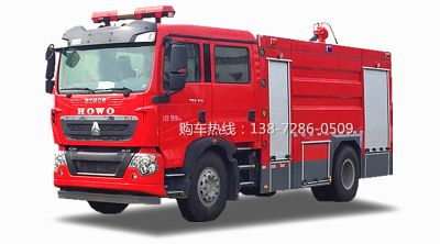 重汽5-8吨水罐消防车图片